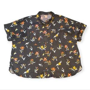 Duluth Trading Women's Plus Tencel Drop Shoulder Printed Shirt Tropical Floral